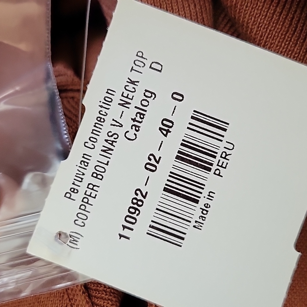 Peruvian Connection Copper Bolinas V-neck short sleeve top and matching … - Picture 9 of 16